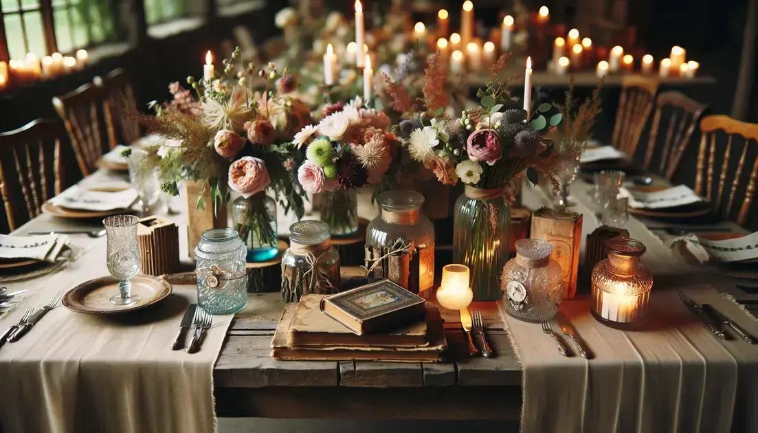 diy: centros de mesa com itens reutilizados