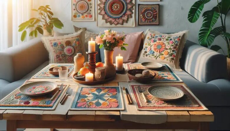 Sousplats artesanais com retalhos de algodão: transforme sua mesa