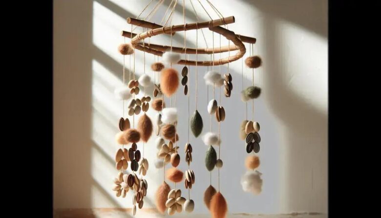 móbiles naturais com sementes e linha de algodão: inspire-se