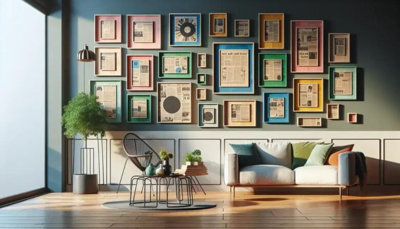 Quadros decorativos com jornal reciclado: truques e inspirações