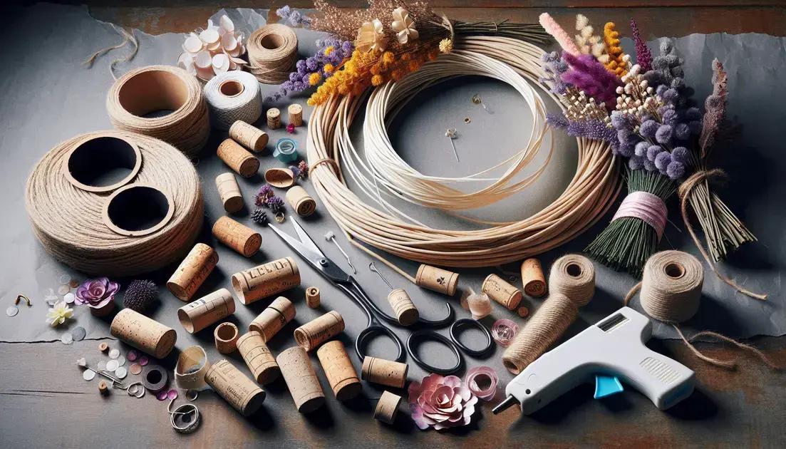 materiais necessários para a guirlanda